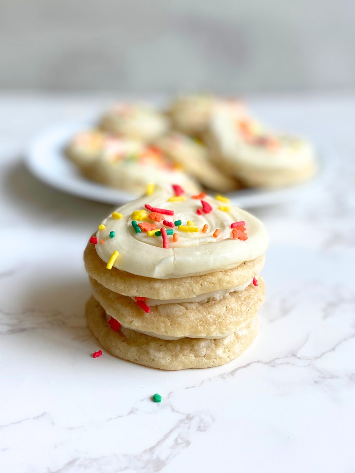 frosted fall cake mix cookies