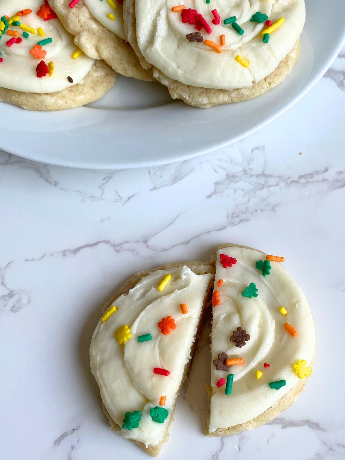 frosted fall cake mix cookies