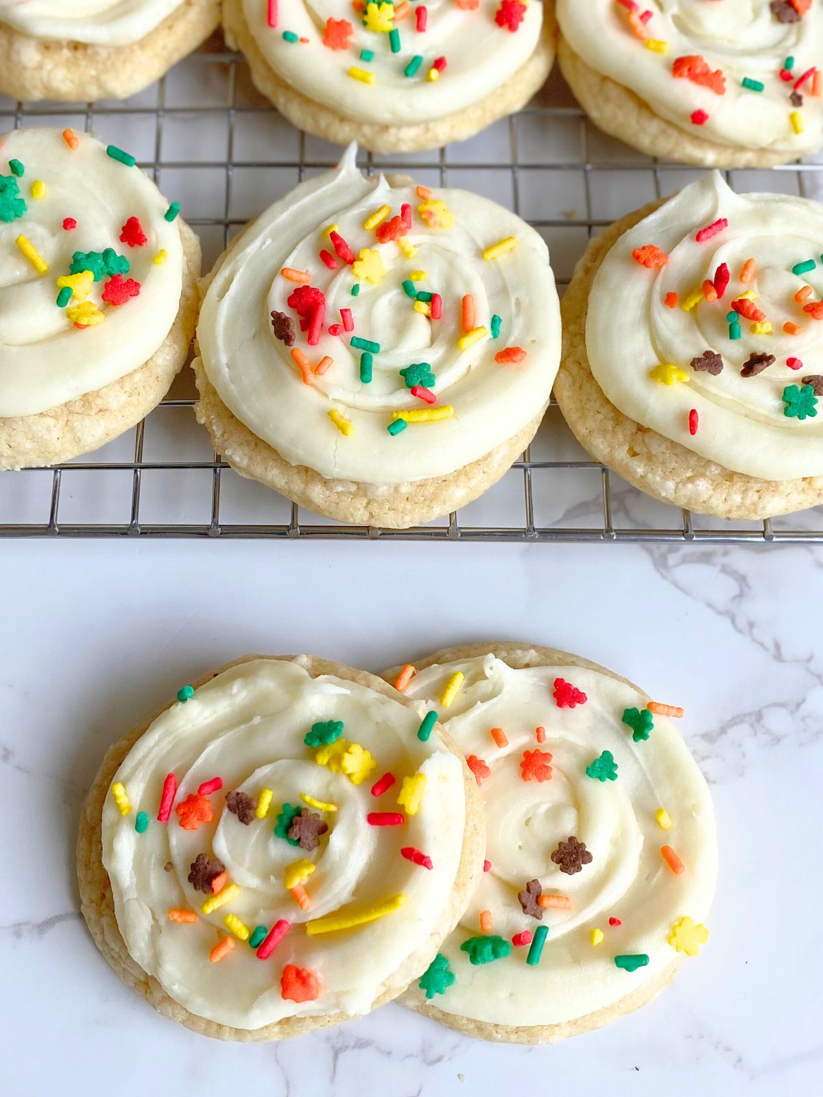 frosted fall cake mix cookies