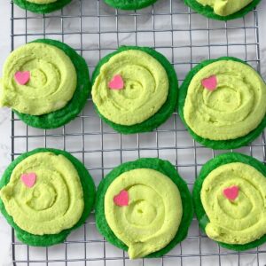 grinch frosted sugar cookies