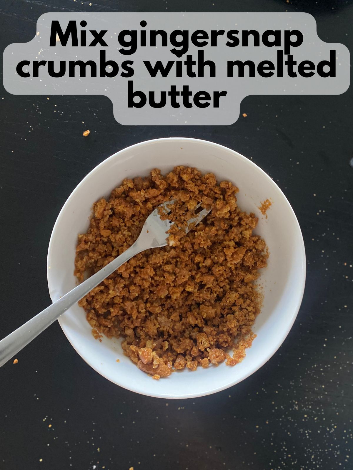 crushed gingersnaps mixed with melted butter