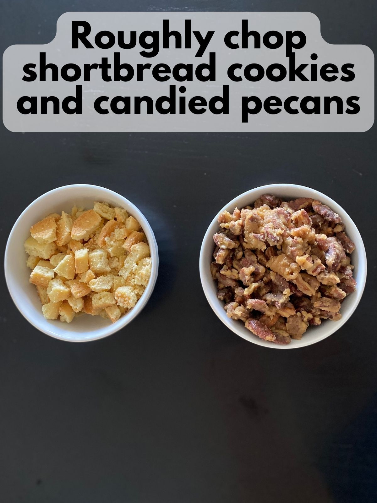 chopped pecans and shortbread cookies