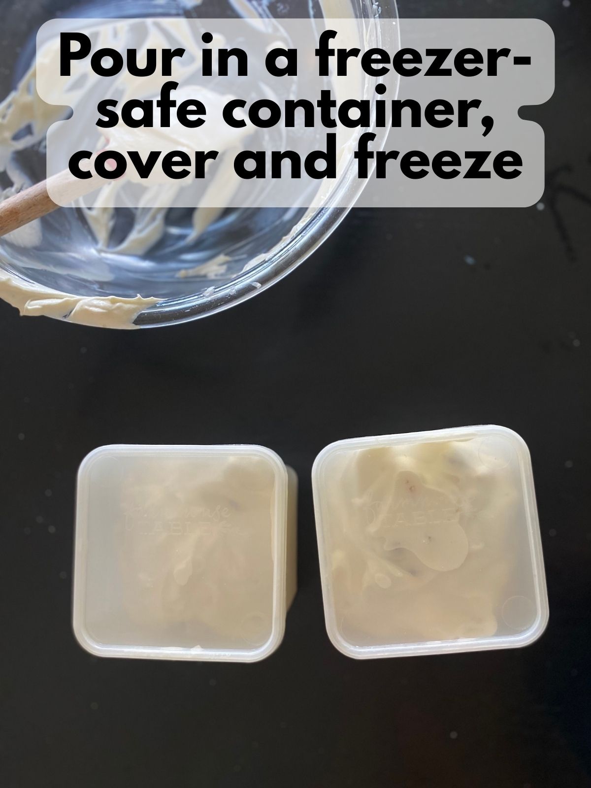 pecan pie ice cream in freezer safe container