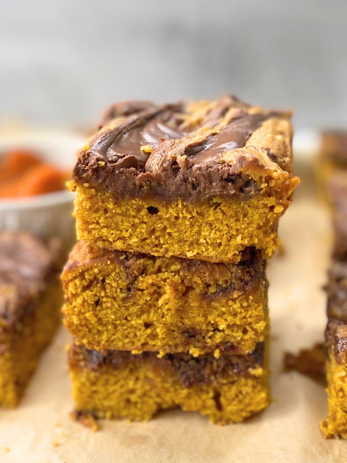 pumpkin nutella blondies