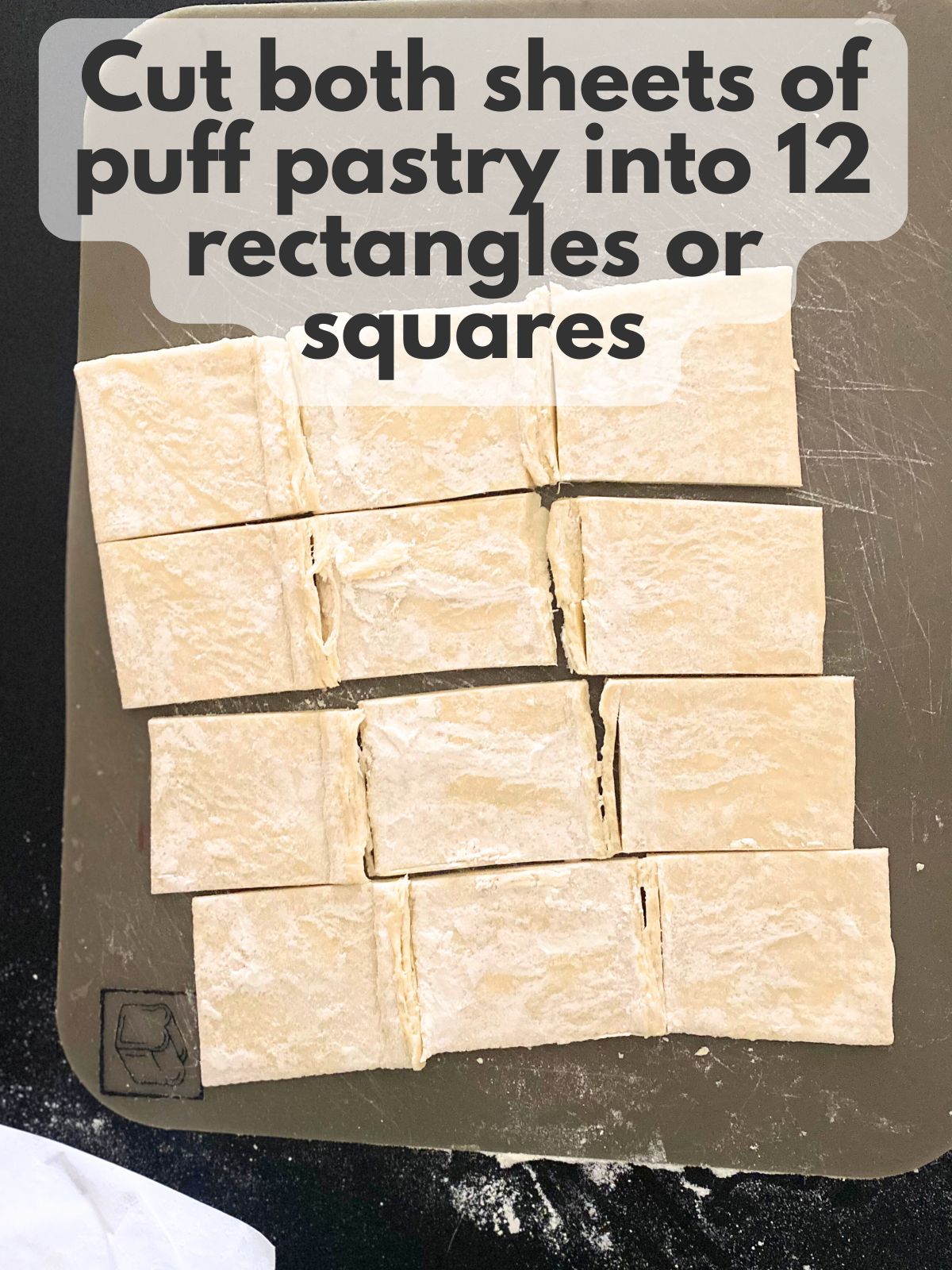 puff pastry cut into rectangles