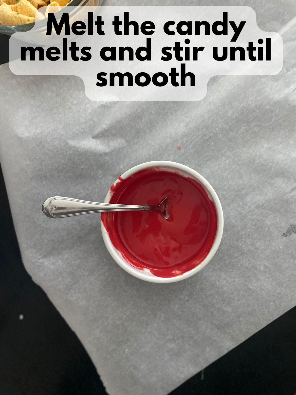 melted red candy melts