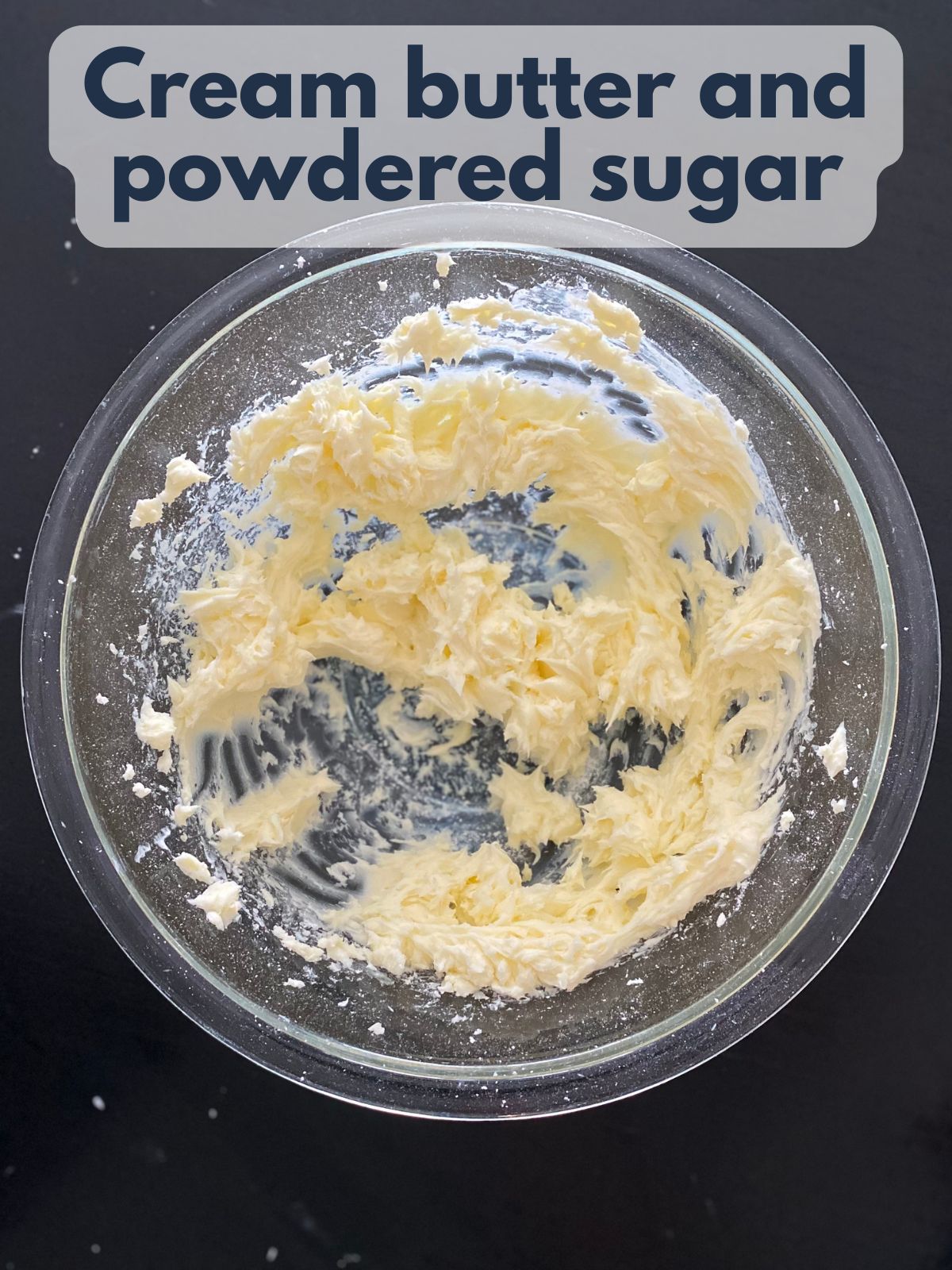 butter beat with powdered sugar
