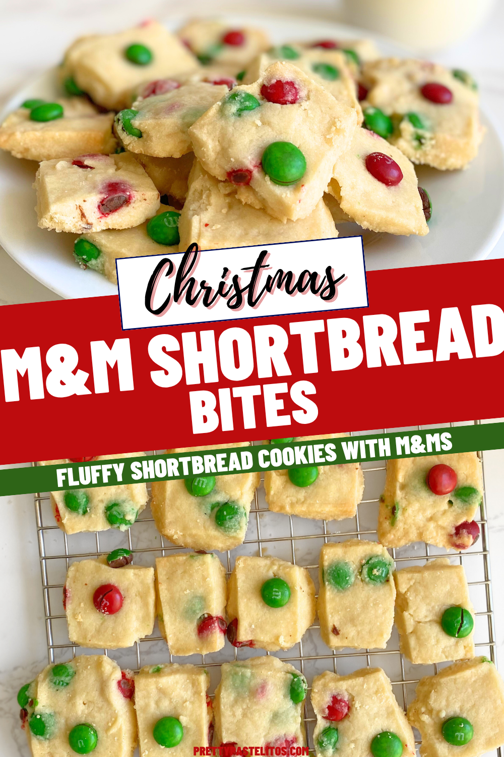 Christmas M&M shortbread bites