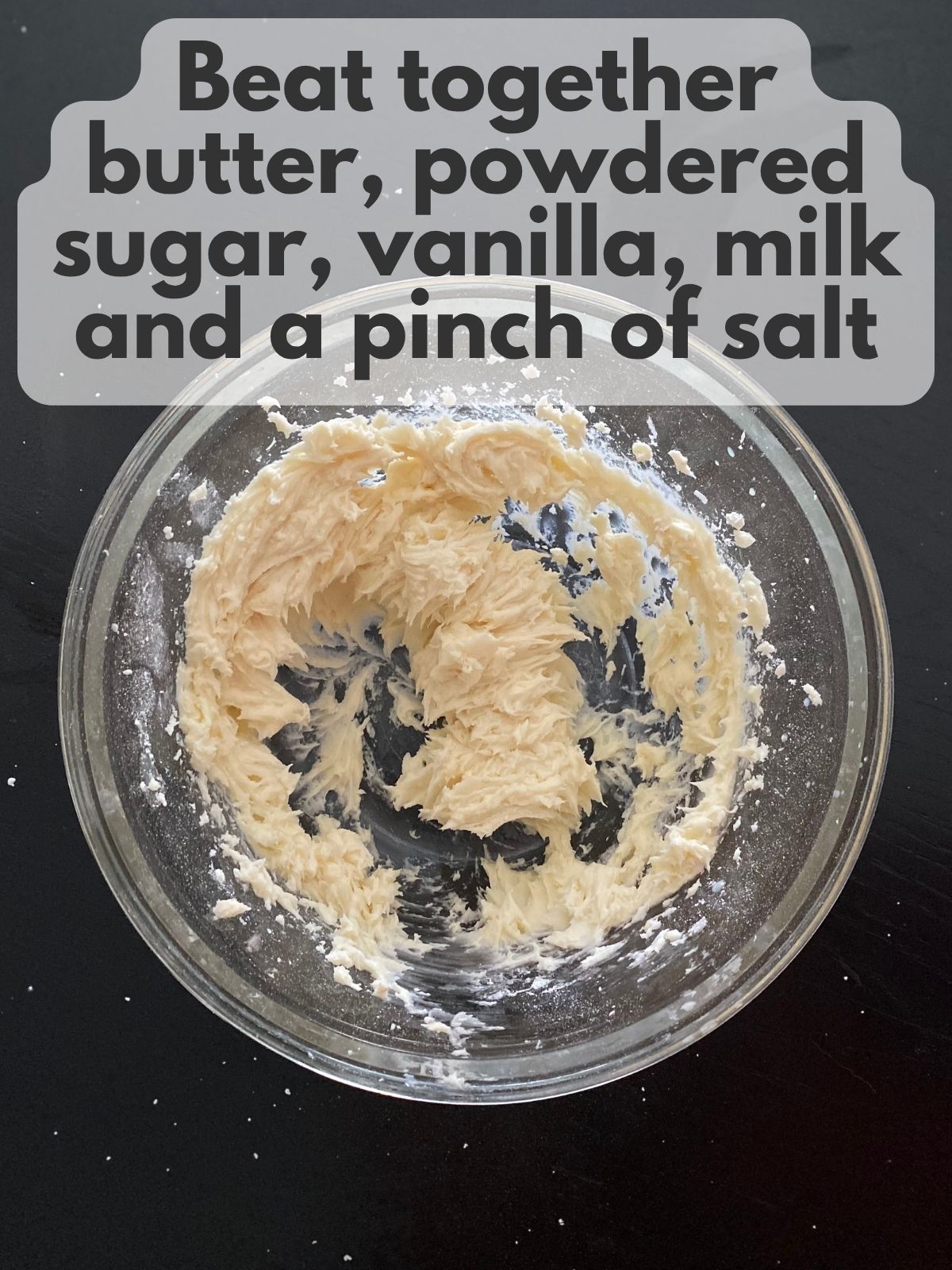 vanilla buttercream frosting in a bowl