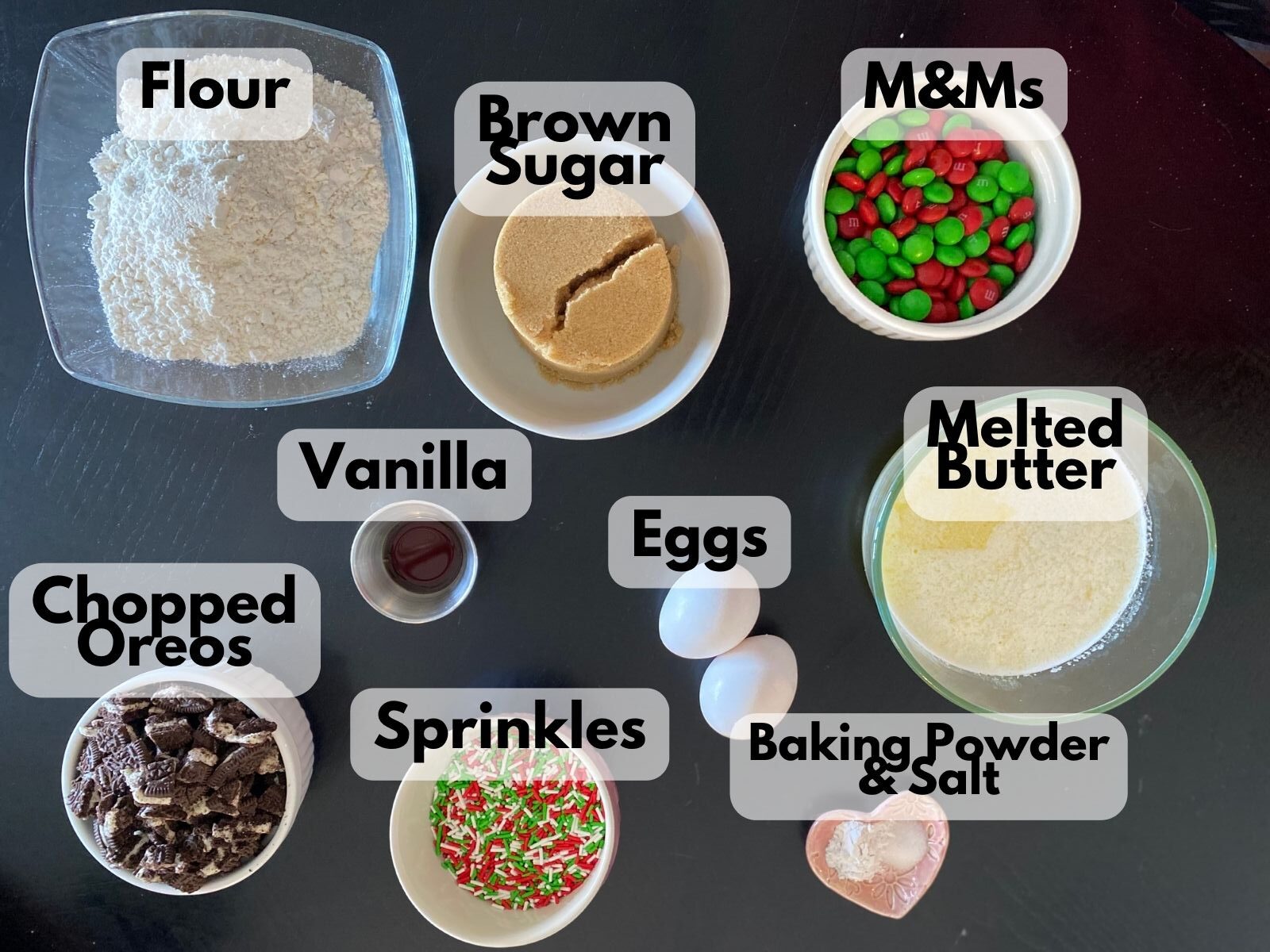 Christmas blondies ingredients