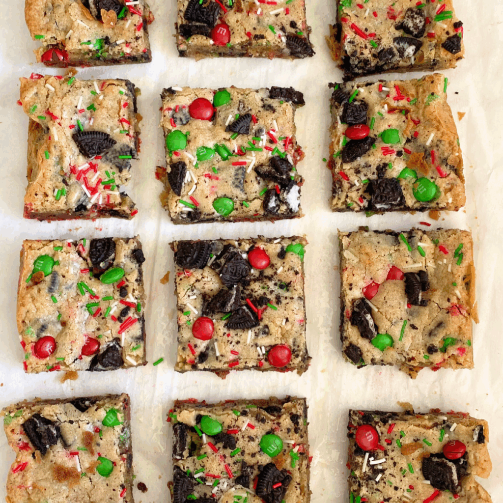 Christmas blondies