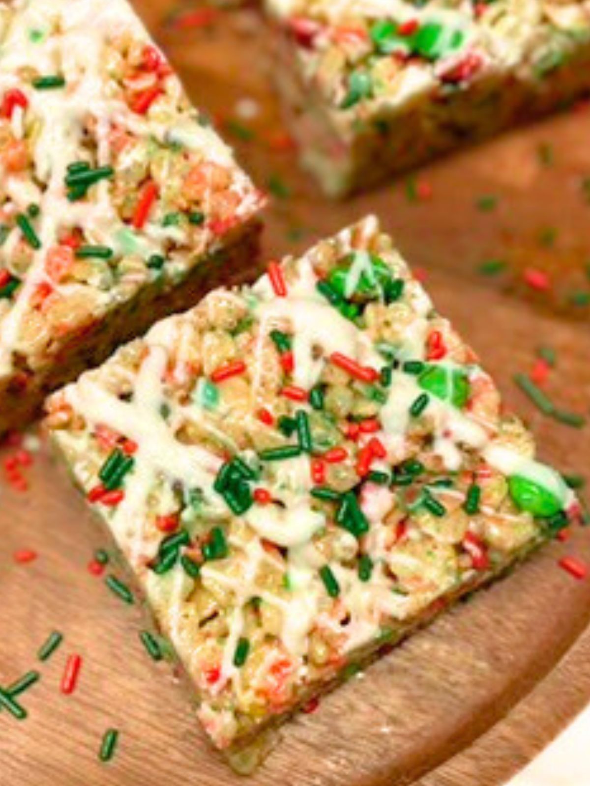 Christmas themed brown butter rice krispie treats