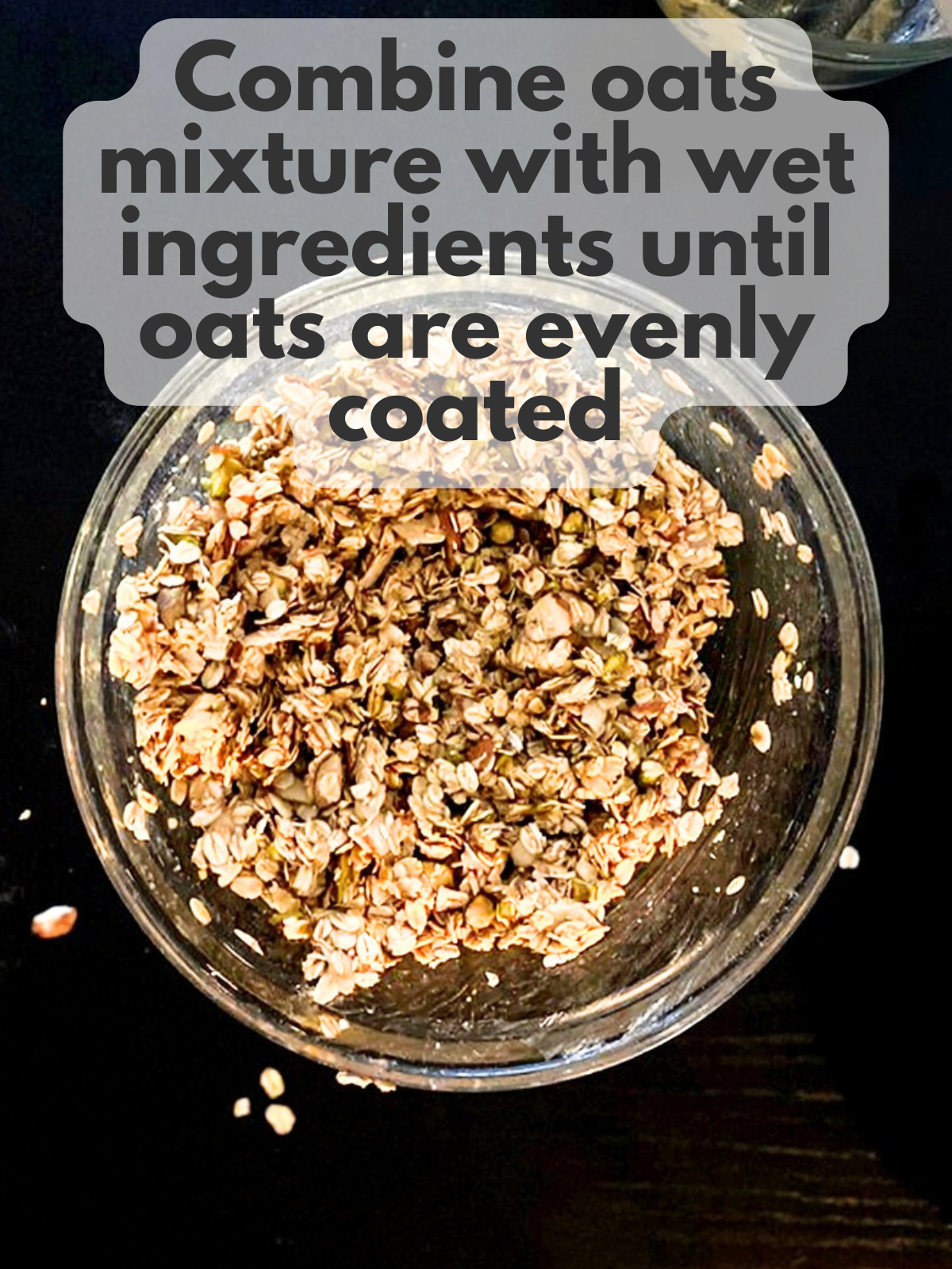 nuts and oats mixed with wet ingredients