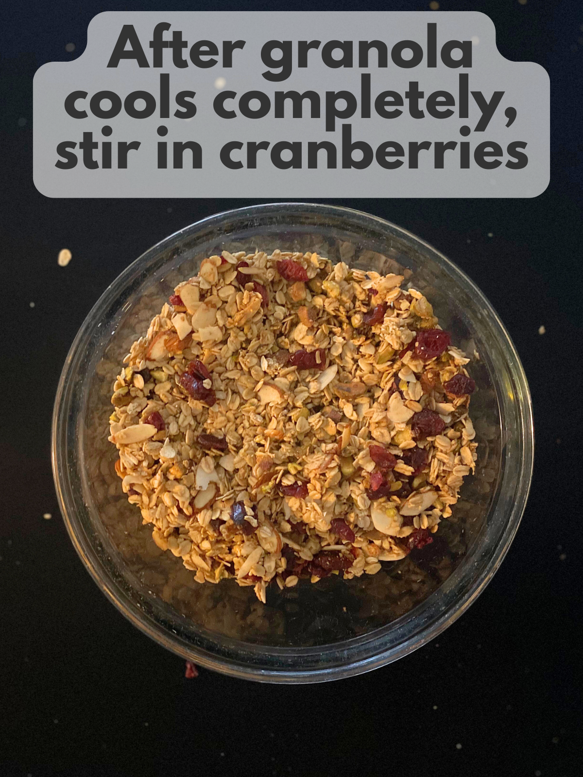 dried cranberries stirred into granola