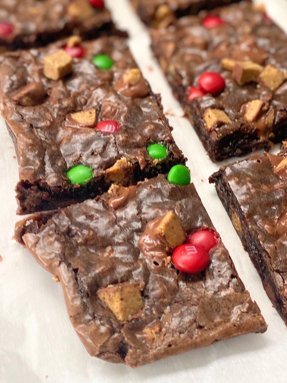 Christmas peanut butter cup brownies