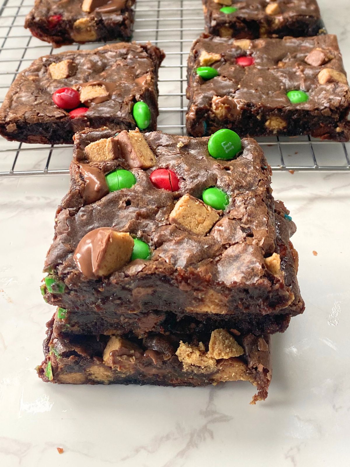 Christmas peanut butter cup brownies