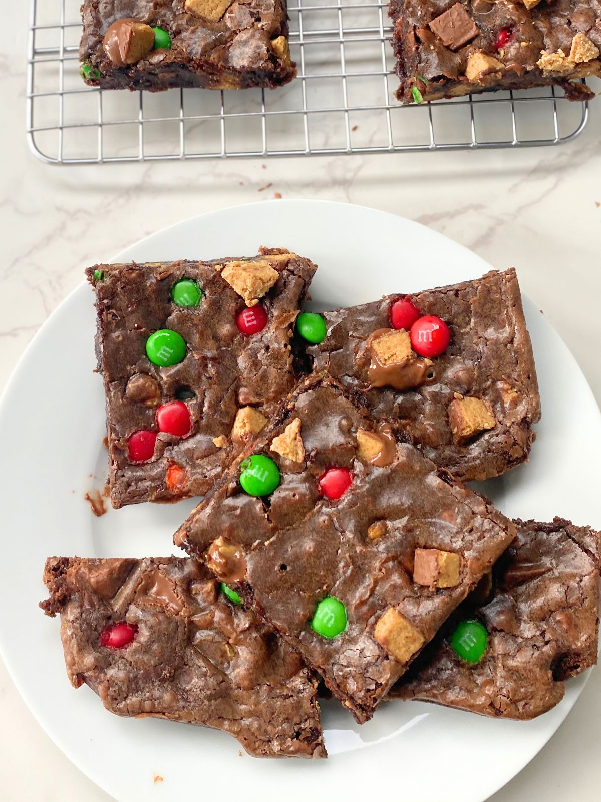 Christmas peanut butter cup brownies