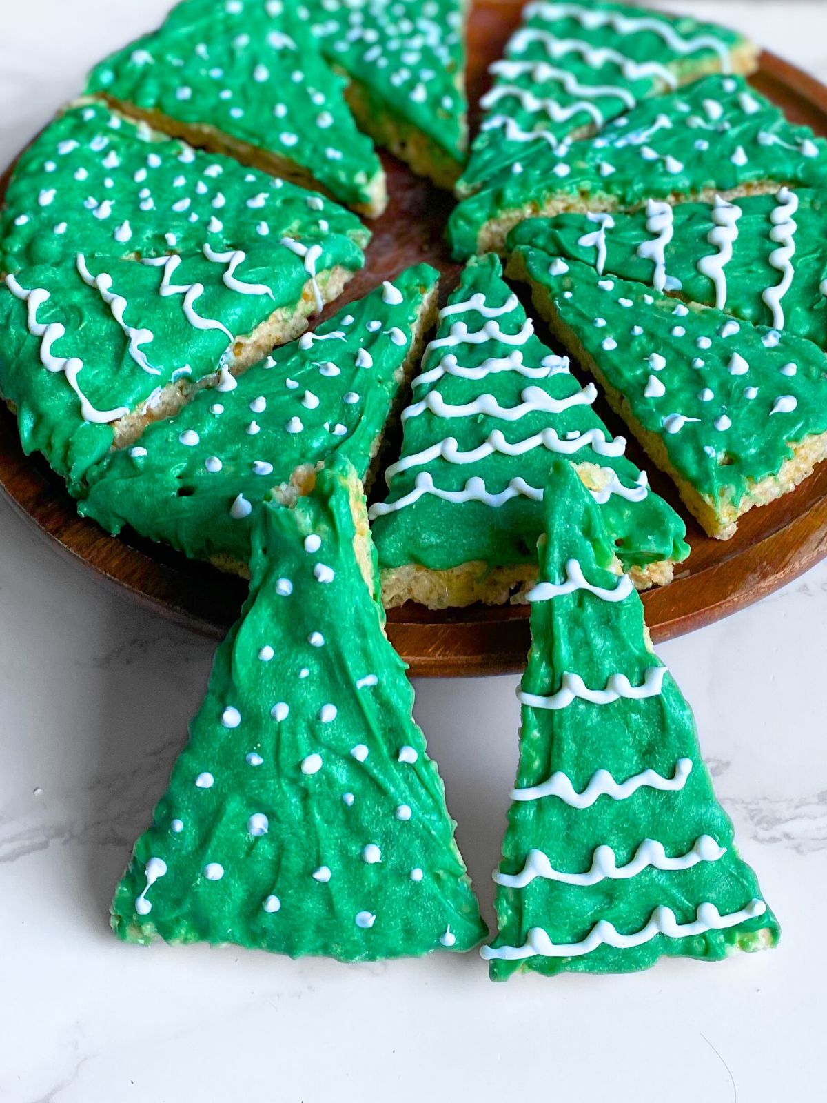 Christmas tree rice krispie treats