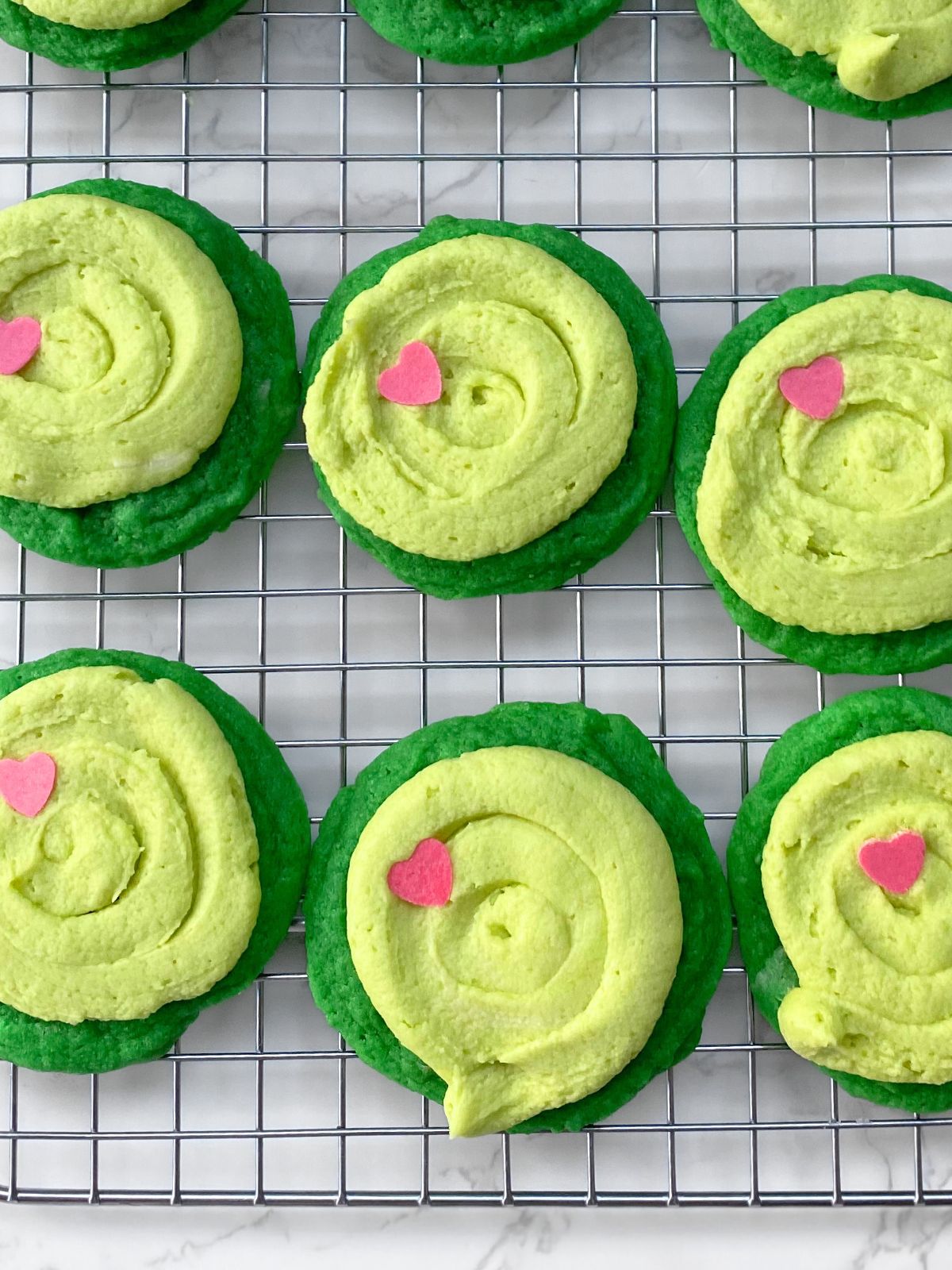 Grinch frosted sugar cookies