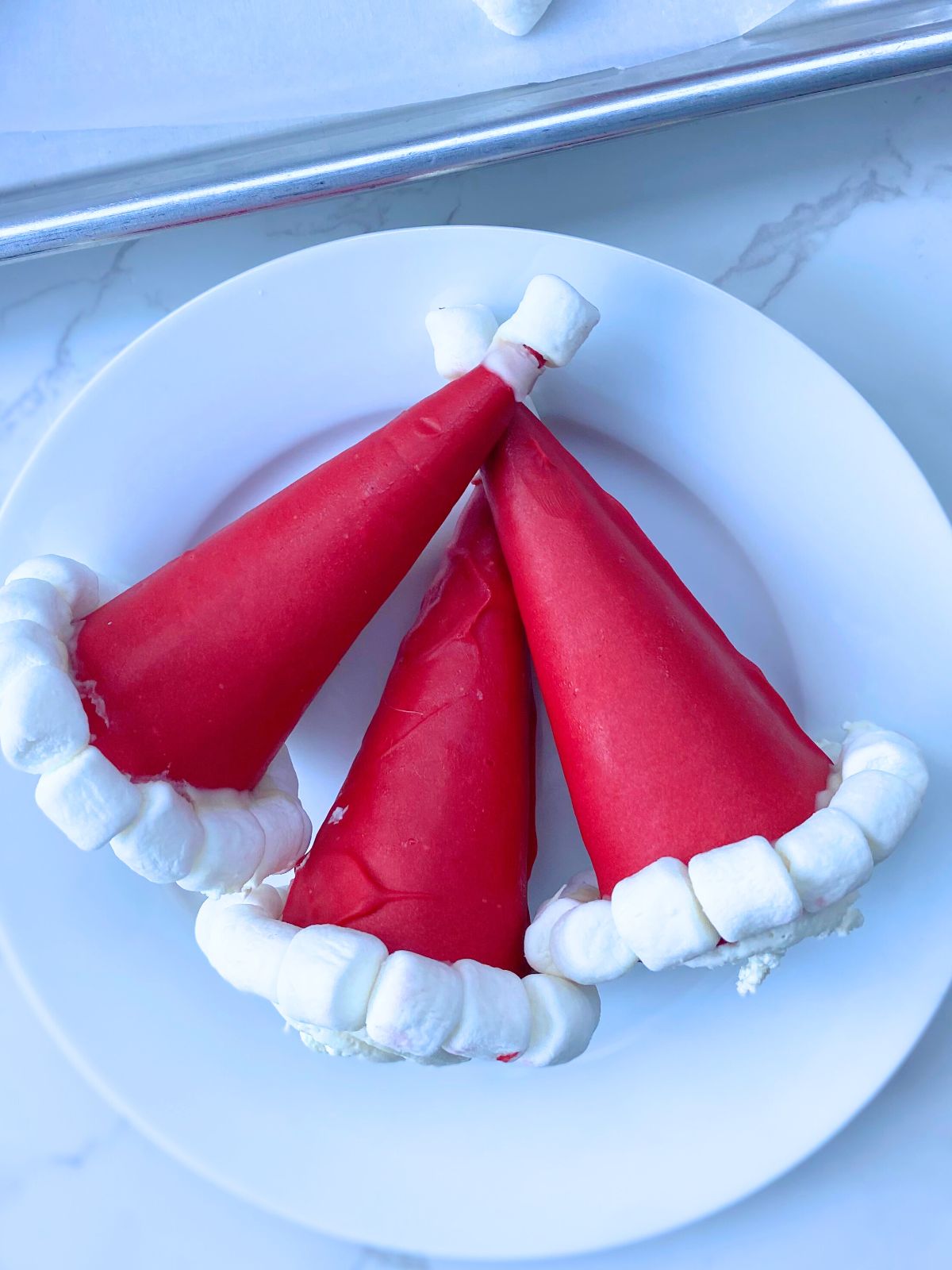 Santa hat cheesecake cones