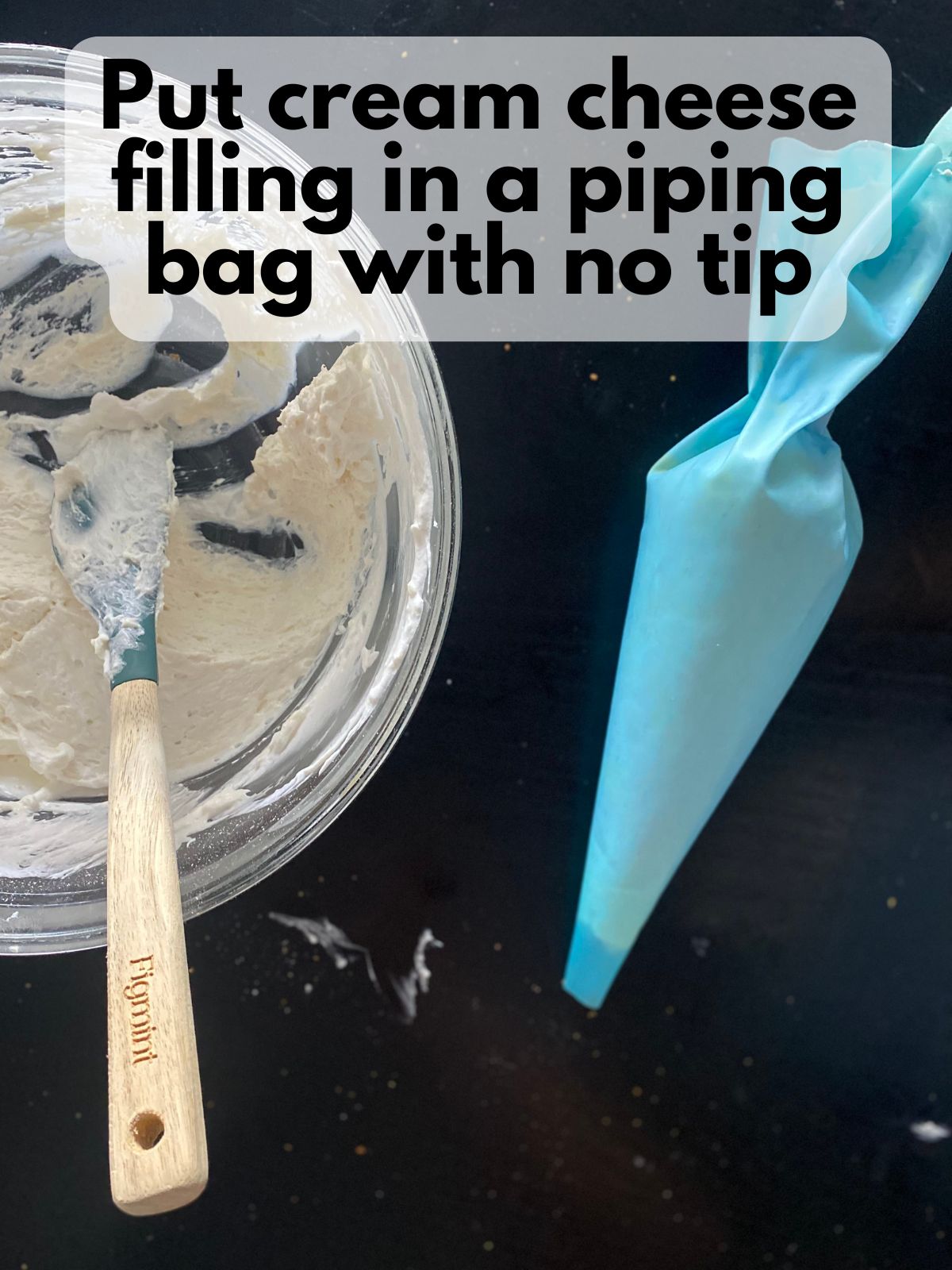 cream cheese filling in a piping bag