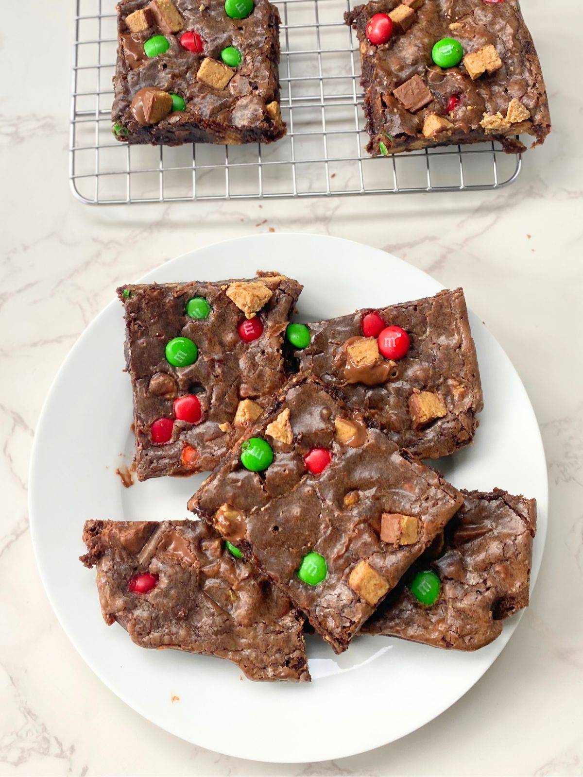 Christmas peanut butter cup brownies