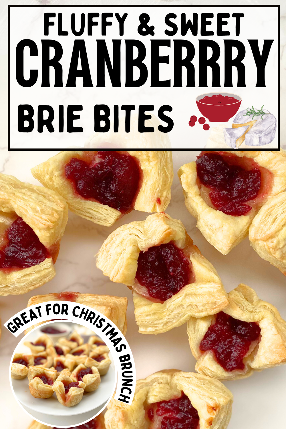 cranberry brie bites pin