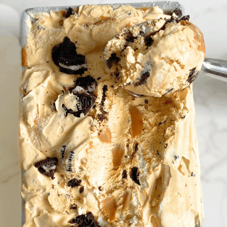 Dulce de Leche Oreo No-Churn Ice Cream