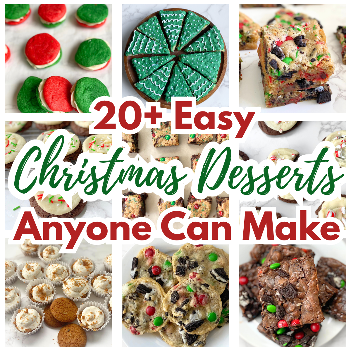 collage of Easy Christmas desserts