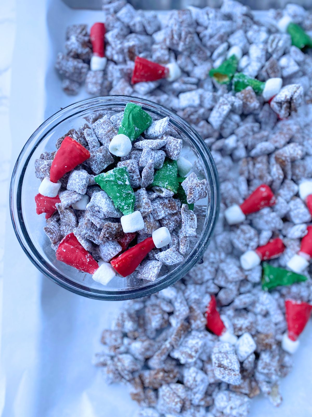 elf hat puppy chow