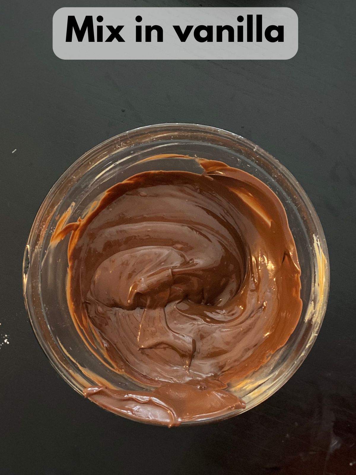 melted chocolate and peanut butter mixed with vanilla