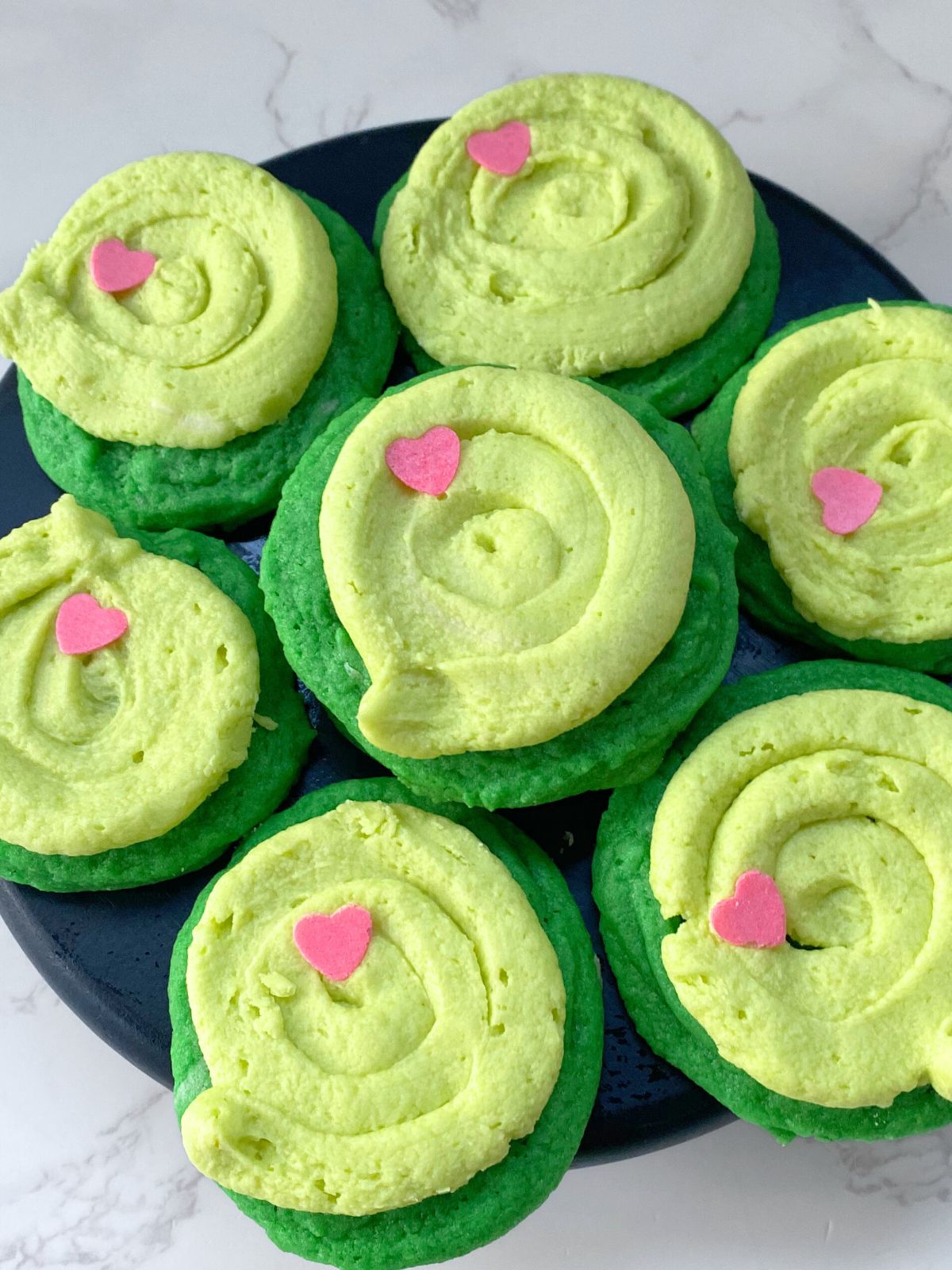 grinch frosted sugar cookies