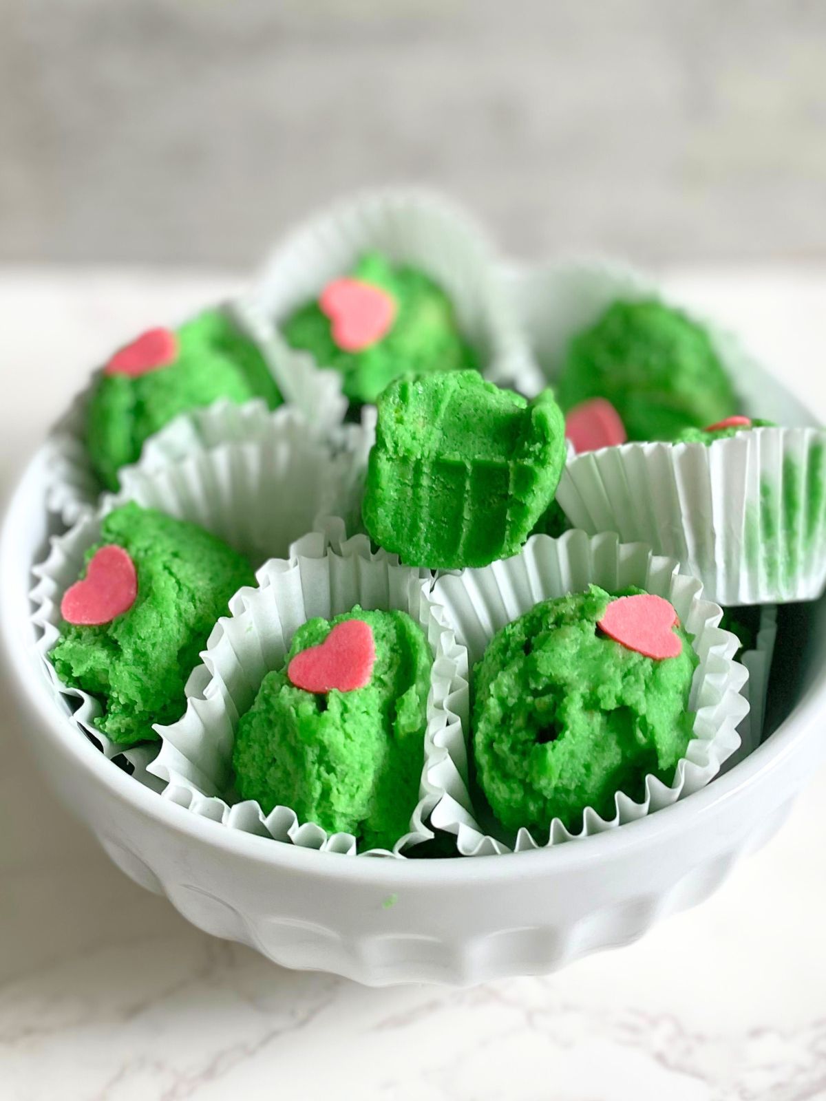 grinch cookie dough balls