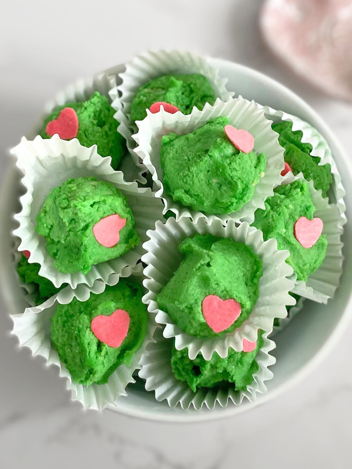 grinch cookie dough balls