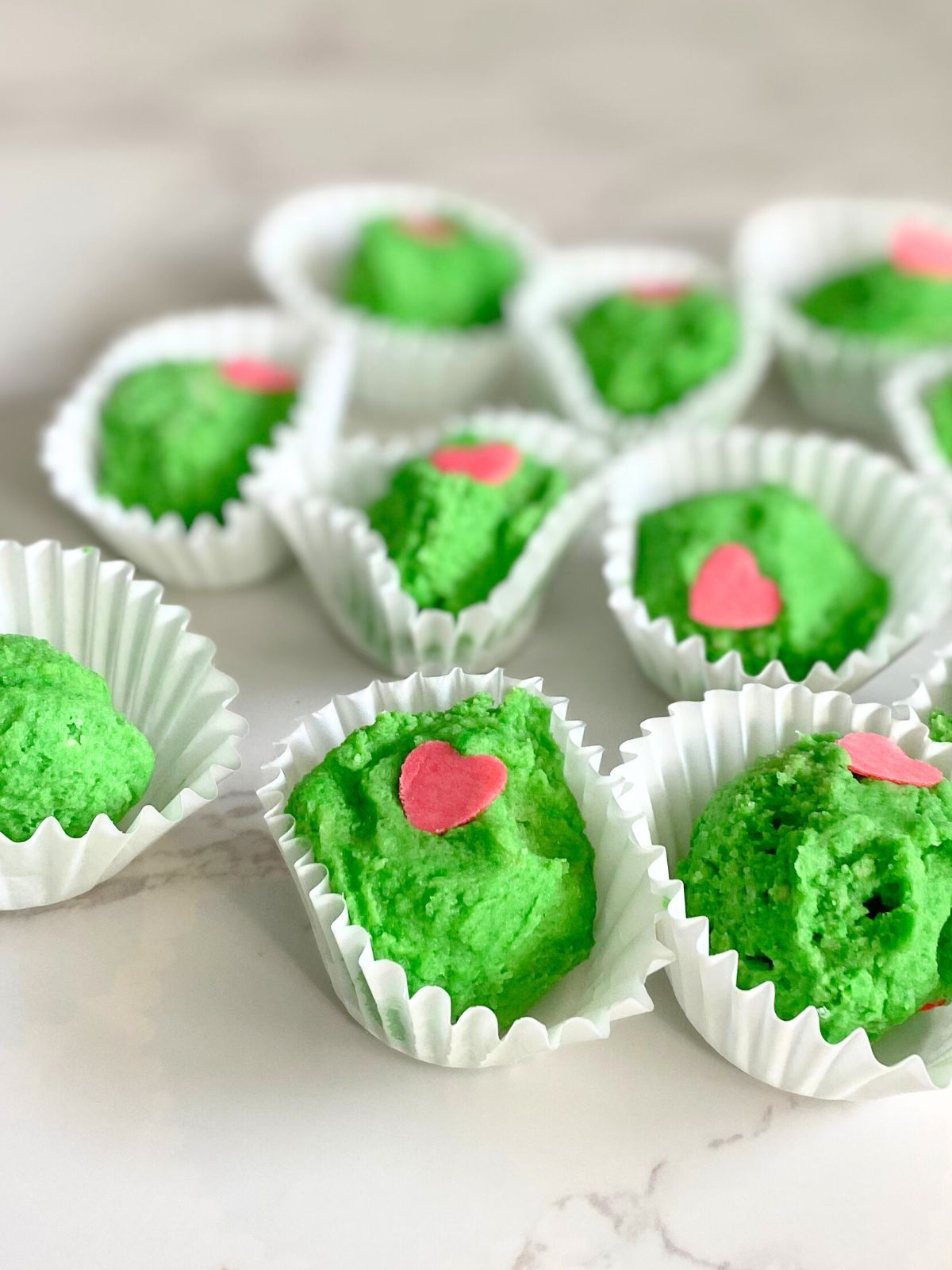 grinch cookie dough balls