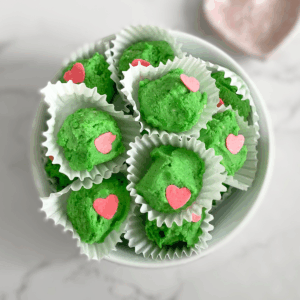 grinch cookie dough balls