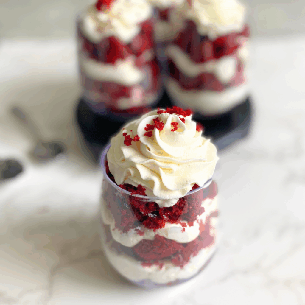 red velvet cheesecake parfaits