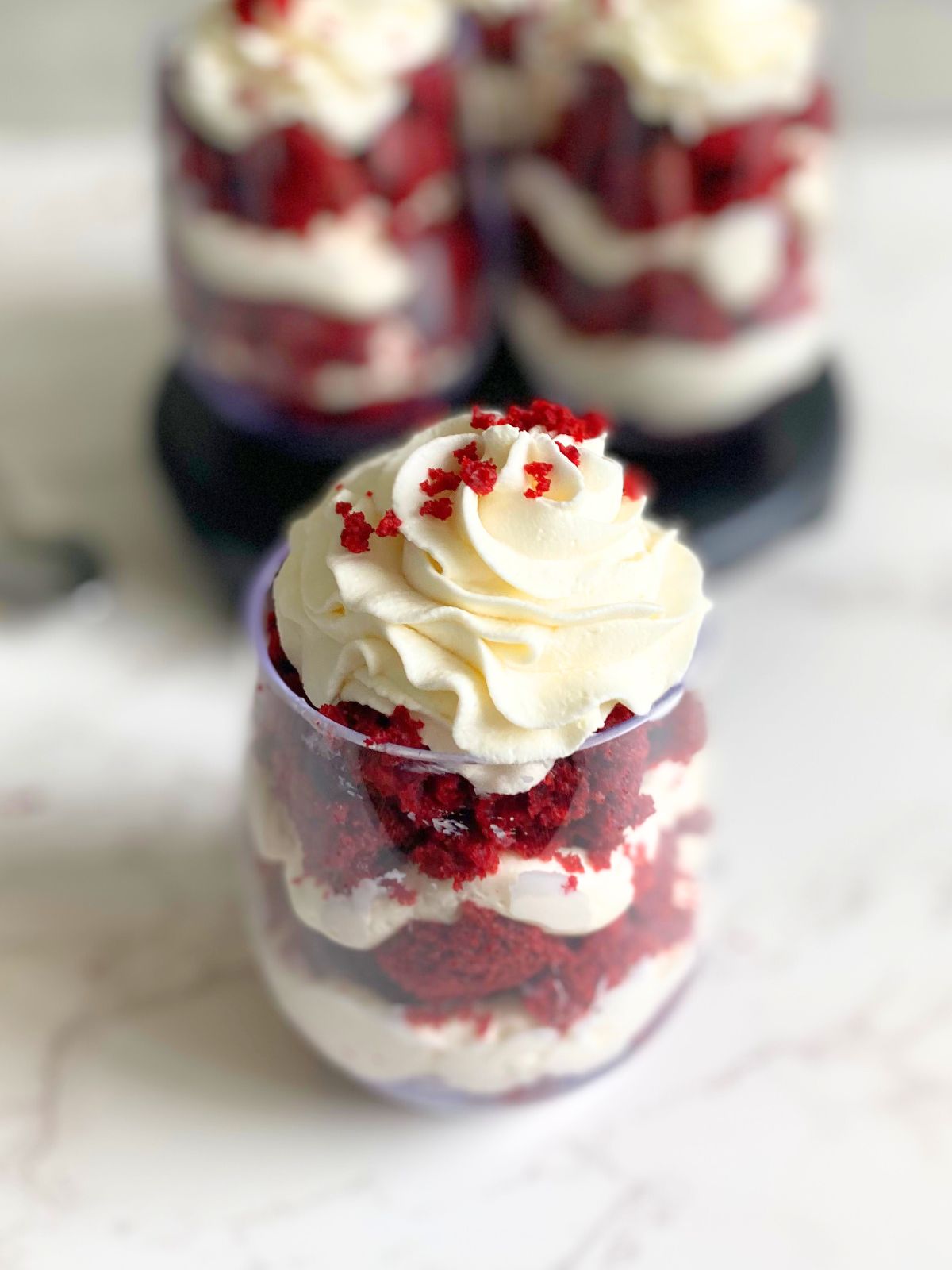 red velvet cheesecake parfaits