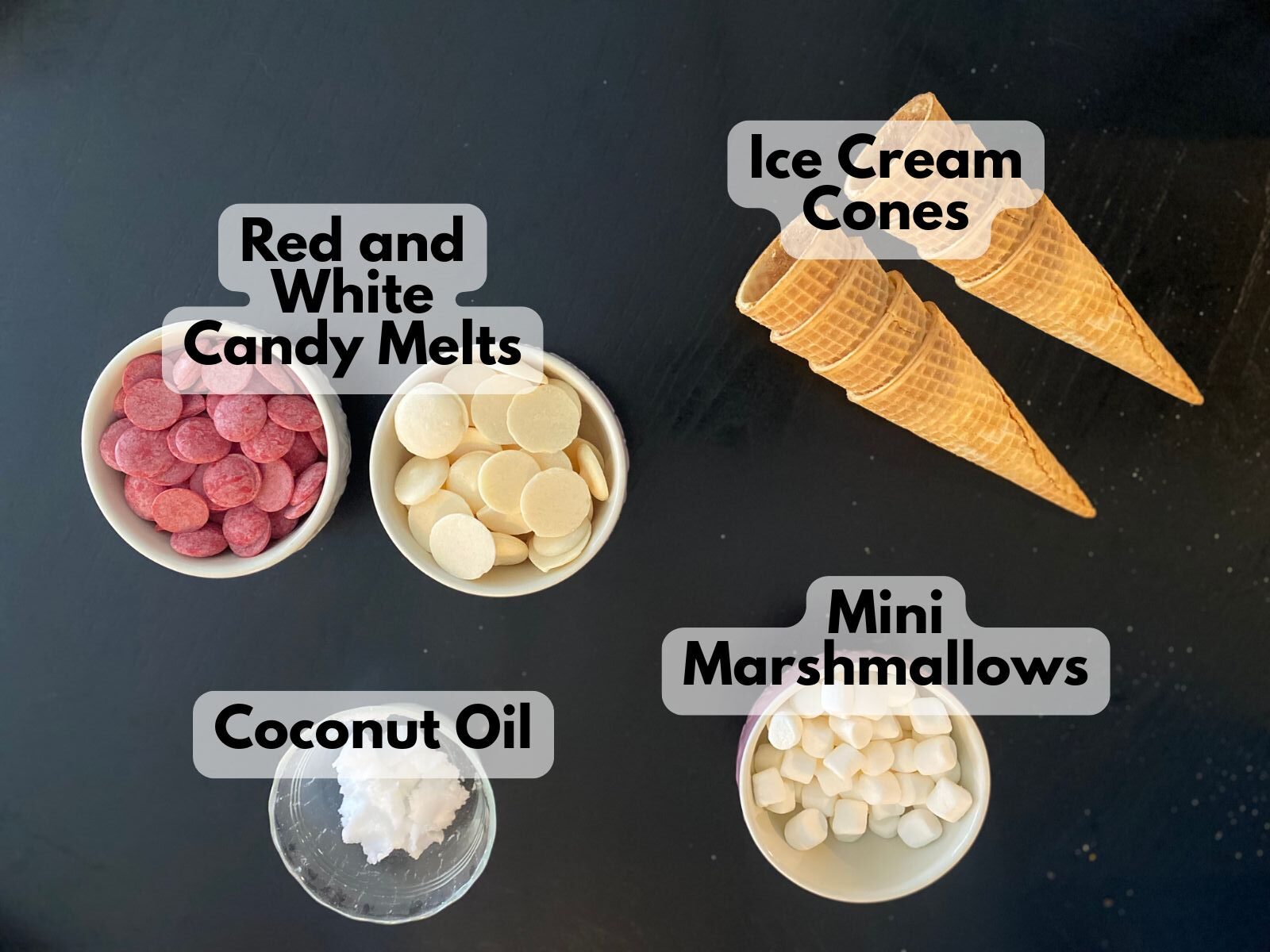 santa hat ice cream cones ingredients