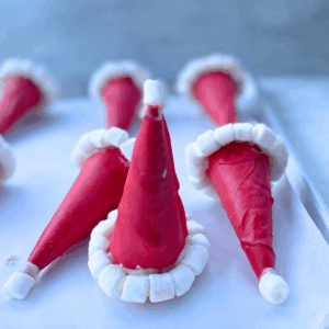santa hat cheesecake cones