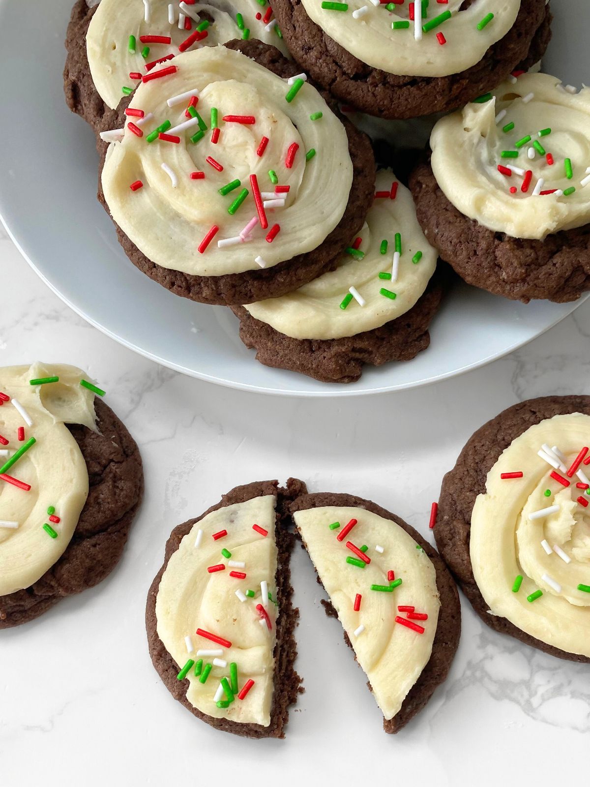 Christmas frosted cake mix cookies