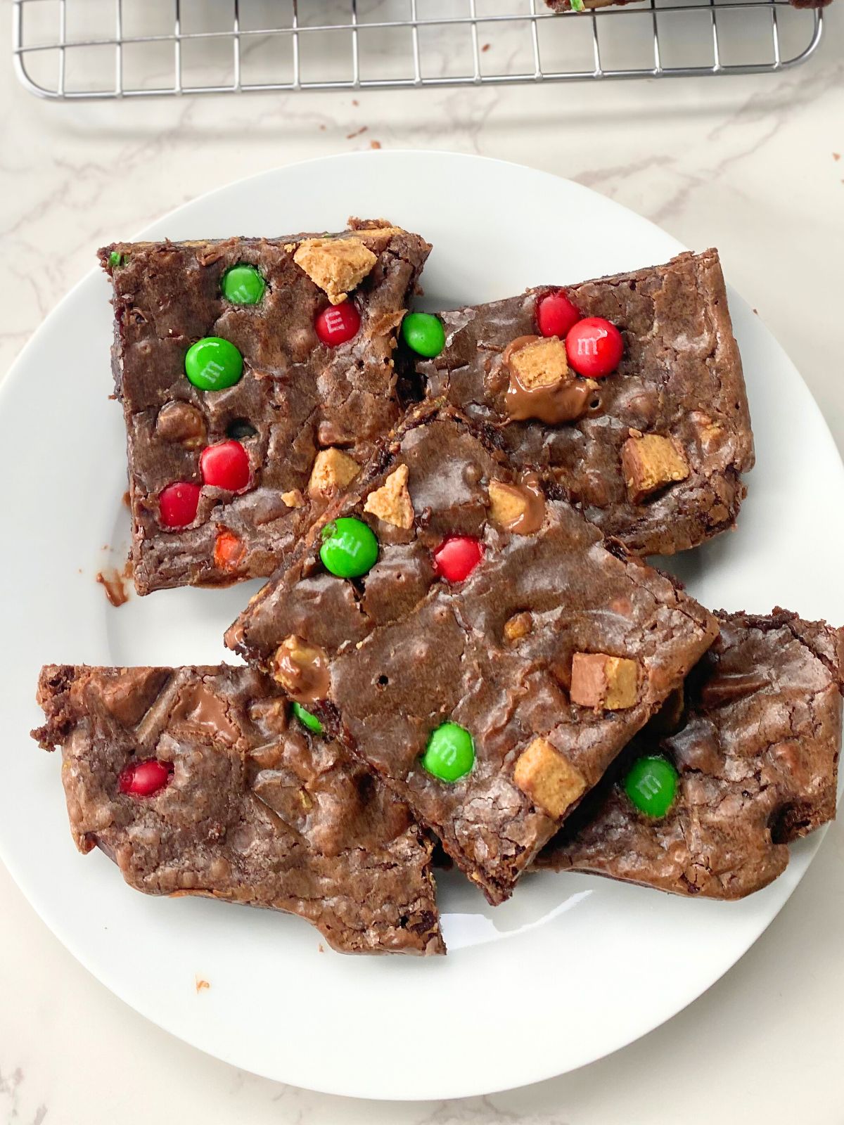 Christmas peanut butter cup brownies