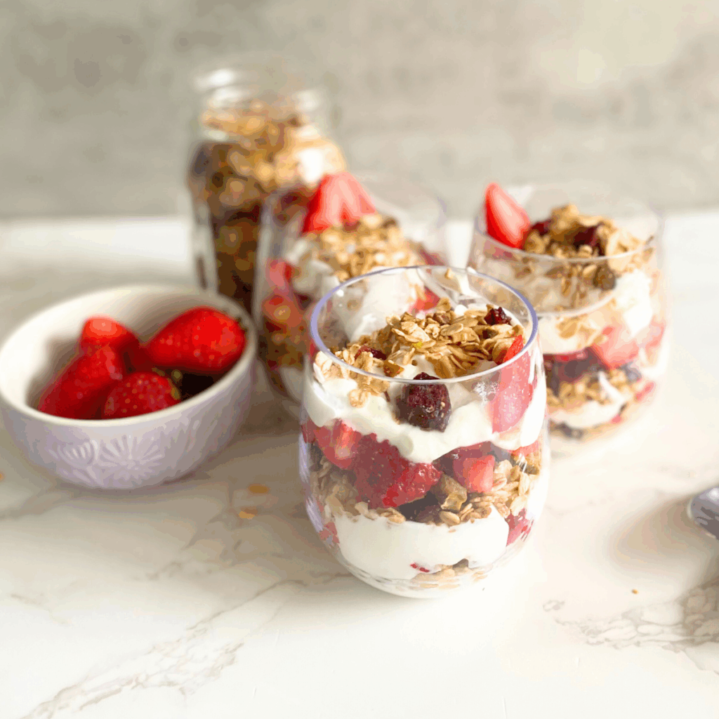 Christmas yogurt parfaits