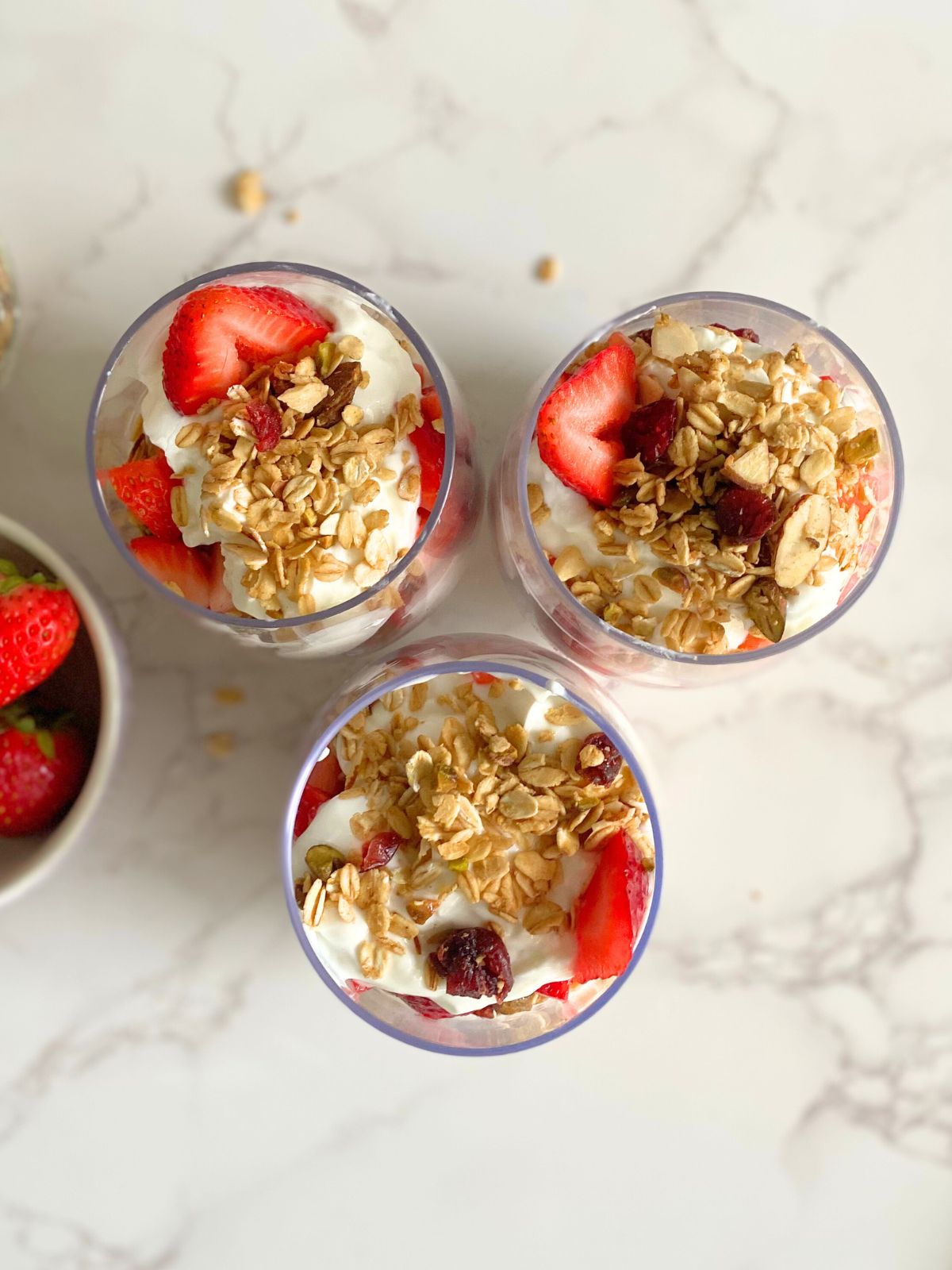 Christmas yogurt parfaits