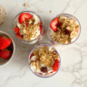 Christmas yogurt parfaits