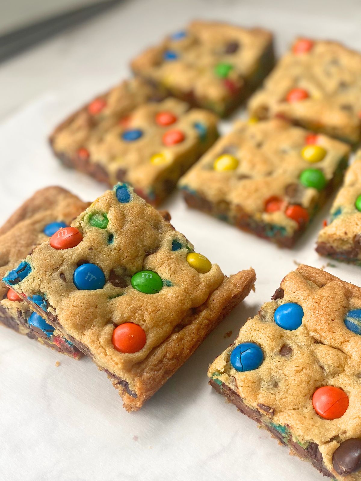 m&m cookie bars