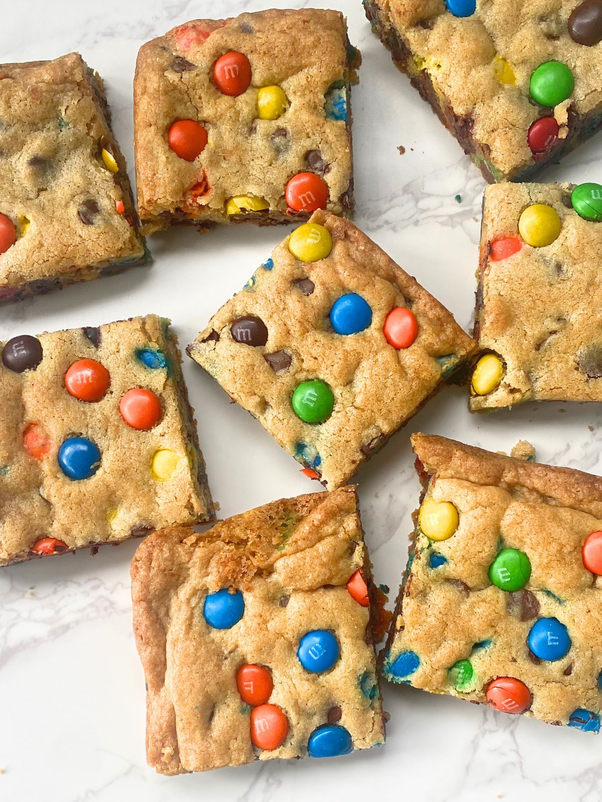M&M cookie bars