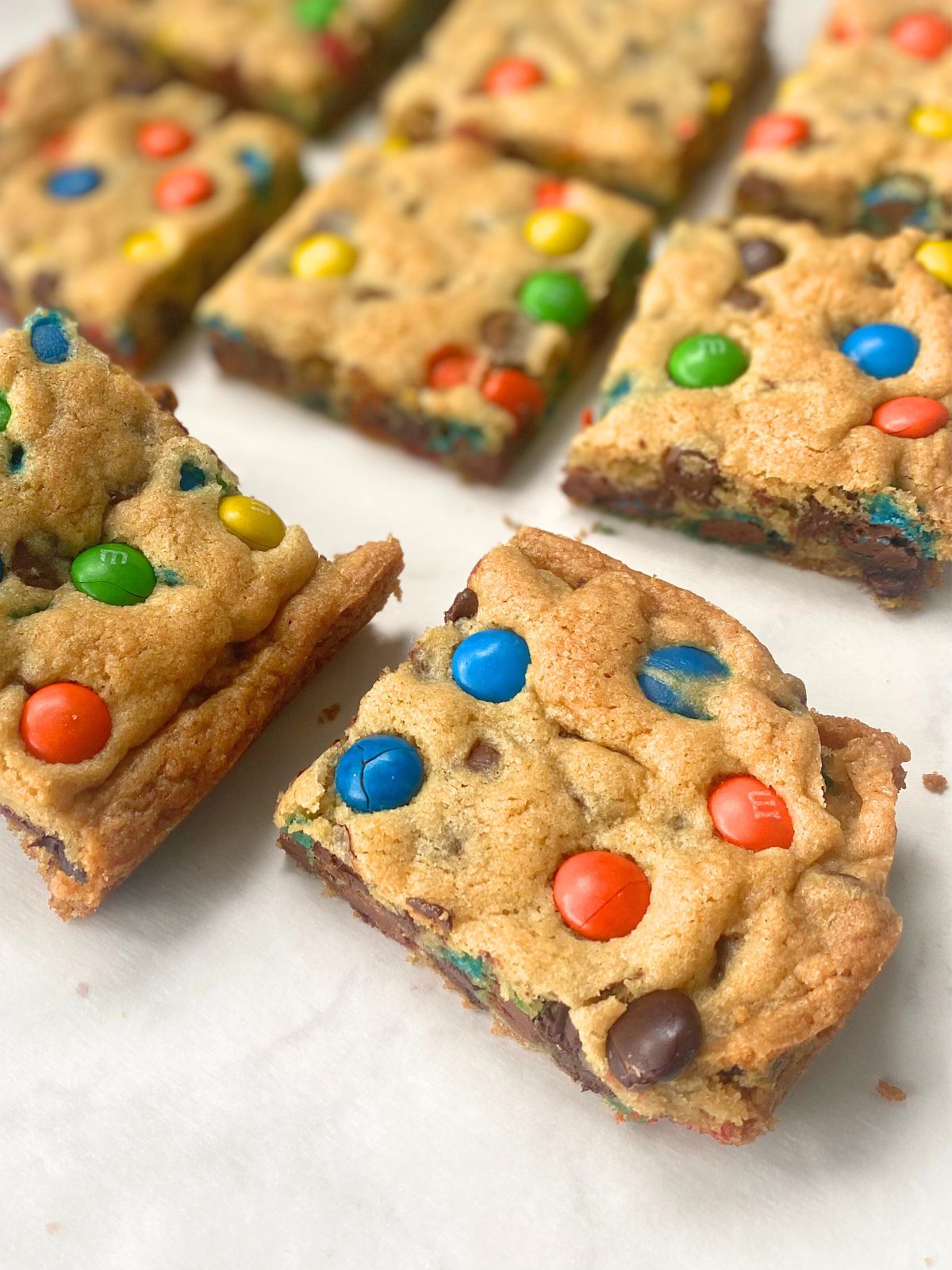 m&m cookie bars