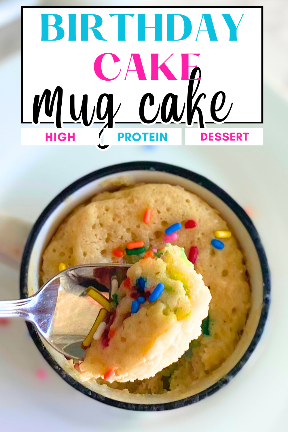 birthday cake protein mug cake pin