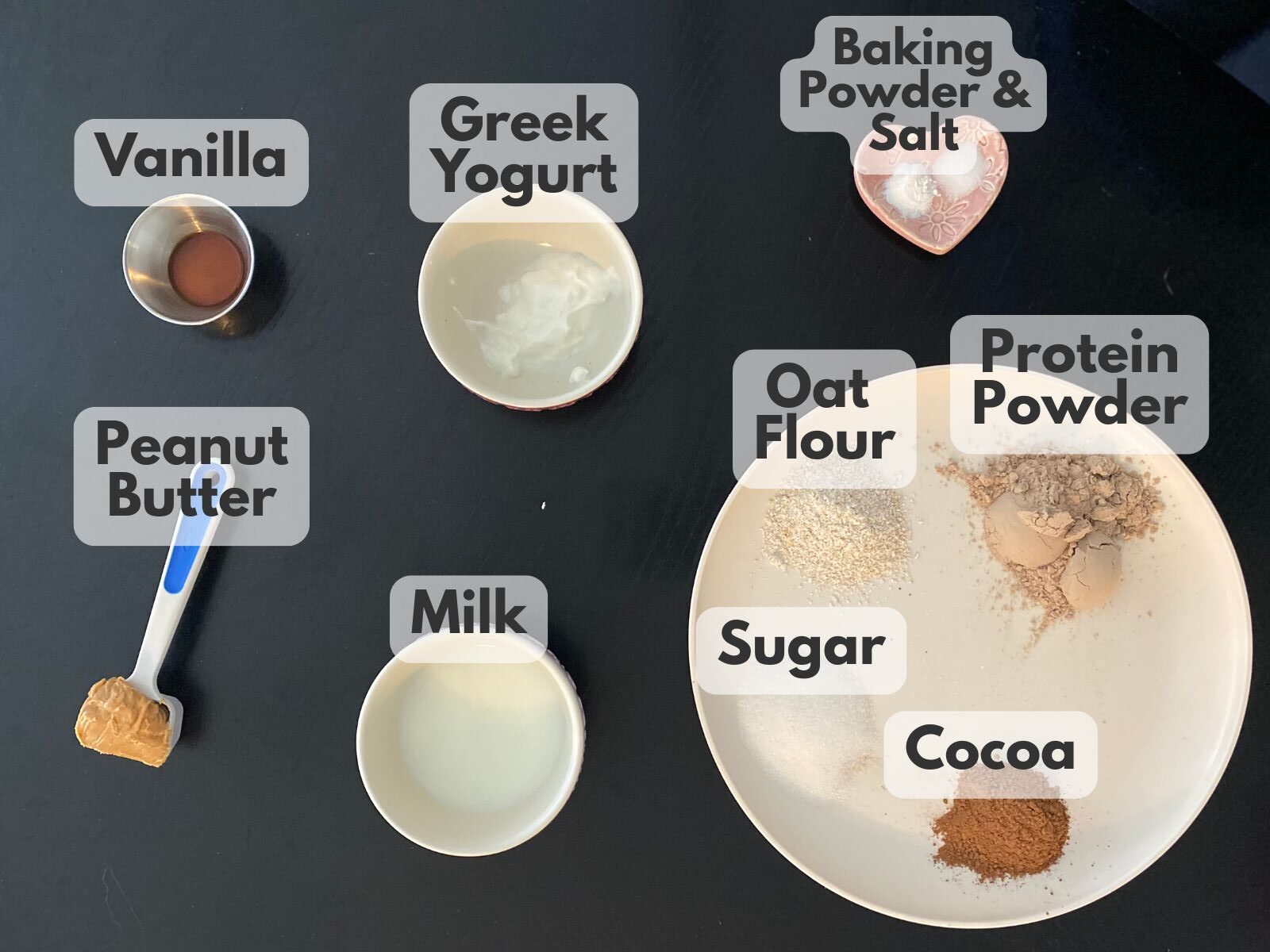 chocolate buckeye protein mug cake ingredients